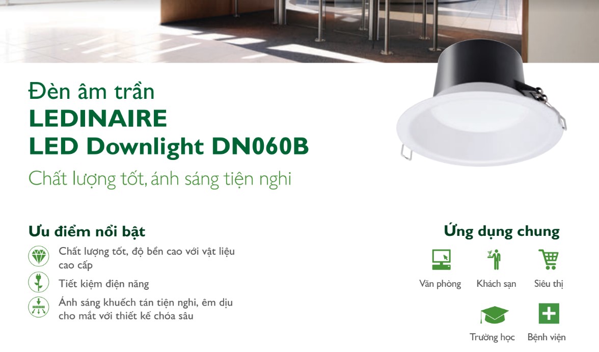 đ&egrave;n led &acirc;m trần philips DN060B