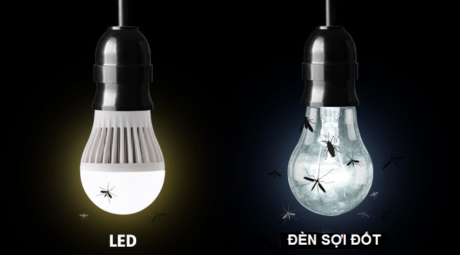 đ&egrave;n led kh&ocirc;ng thu h&uacute;t c&ocirc;n tr&ugrave;ng