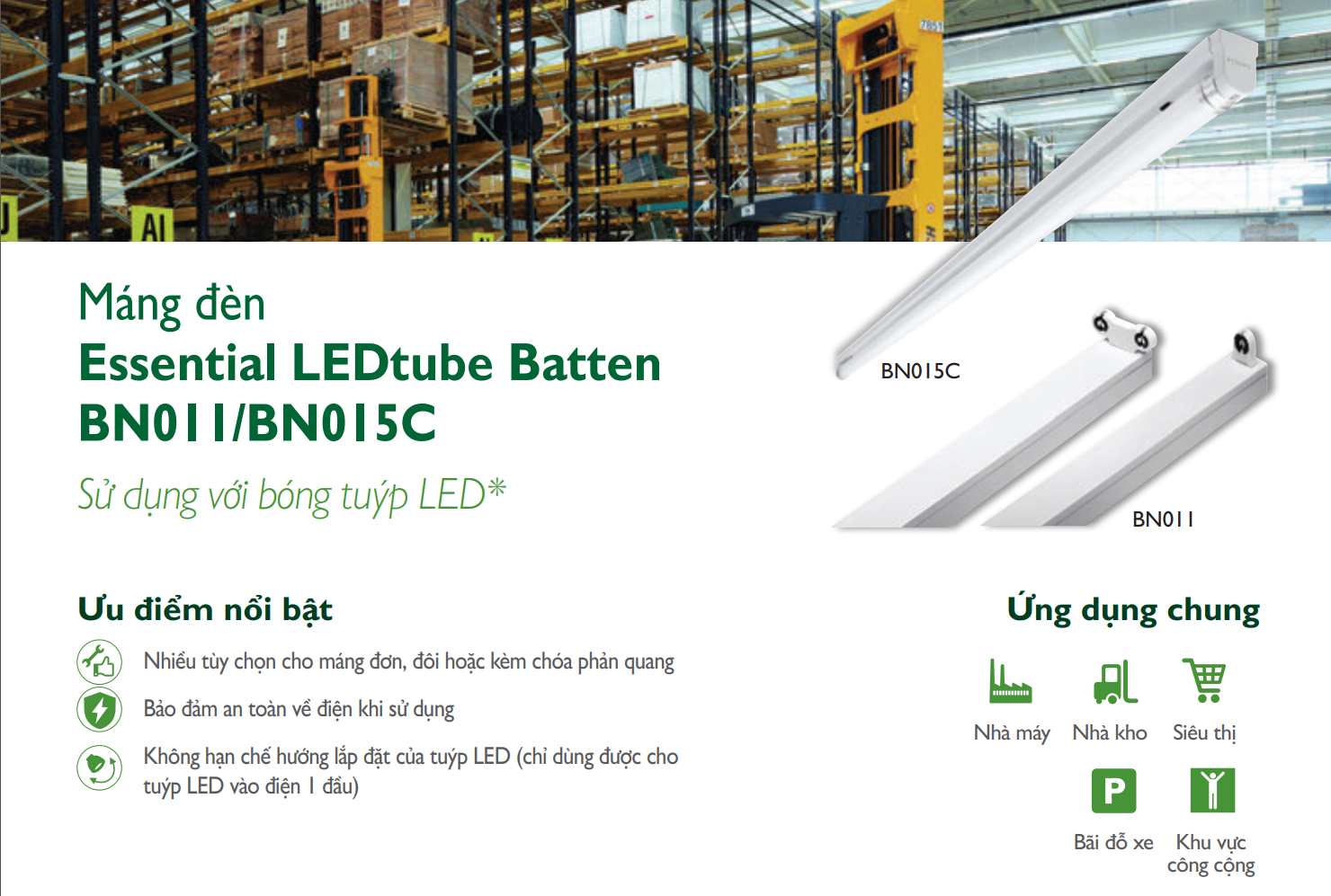 m&aacute;ng đ&egrave;n esential ledtube battenbn011