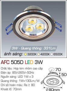 Đèn Led âm trần Anfaco AFC 505D-3W