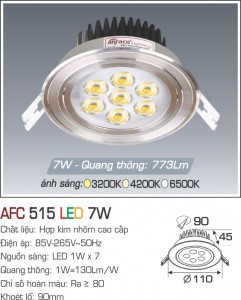 Đèn Led âm trần Anfaco AFC 515-7W
