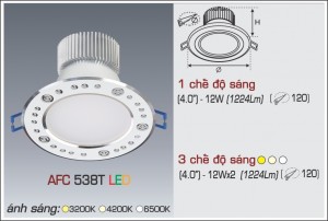 Đèn Led âm trần Anfaco AFC 538T-12W