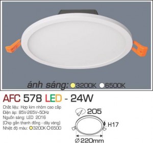 Đèn Led âm trần Anfaco AFC 578-24W