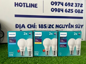 Bộ 2 đèn Led Bulb Essential 11W Philips
