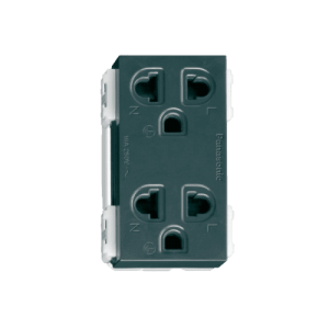 Ổ cắm đôi 3 chấu có màn che – Wide series