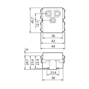 Ổ cắm đơn 3 chấu có màn che – Wide series